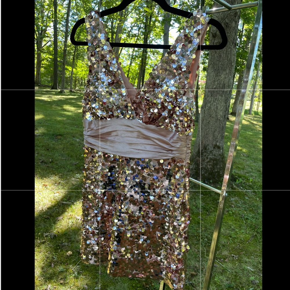 Gold mini dress